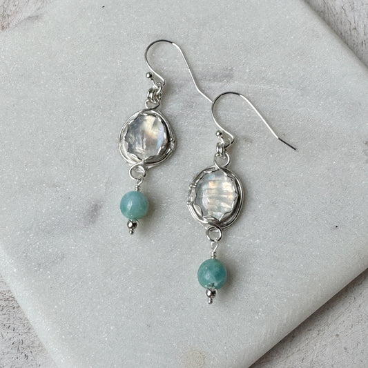 Larimar & Moonstone Earrings
