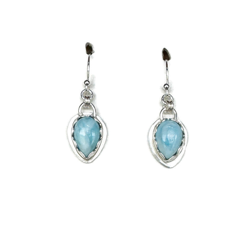 Caribbean Larimar Gemstone Everyday Earrings
