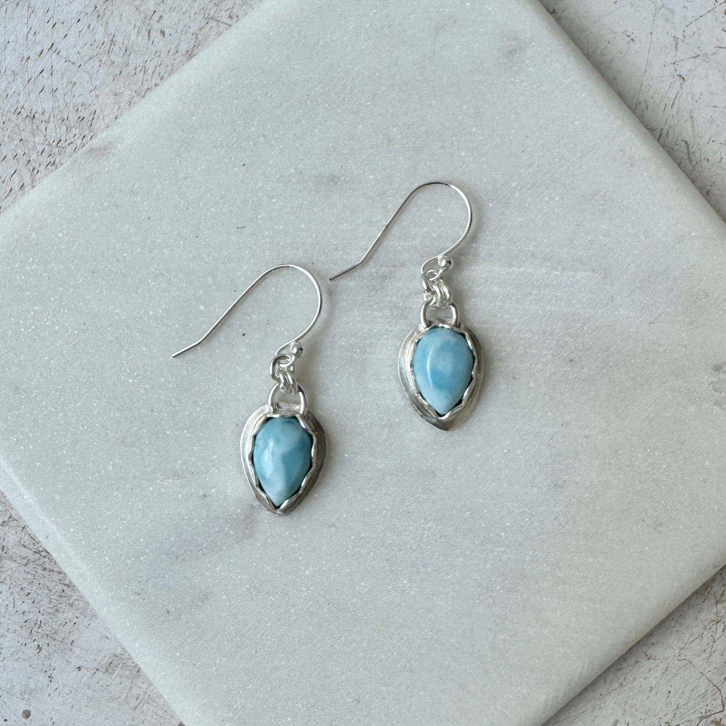 Caribbean Larimar Gemstone Everyday Earrings