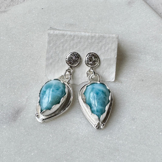 Larimar Teardrop Post Earrings