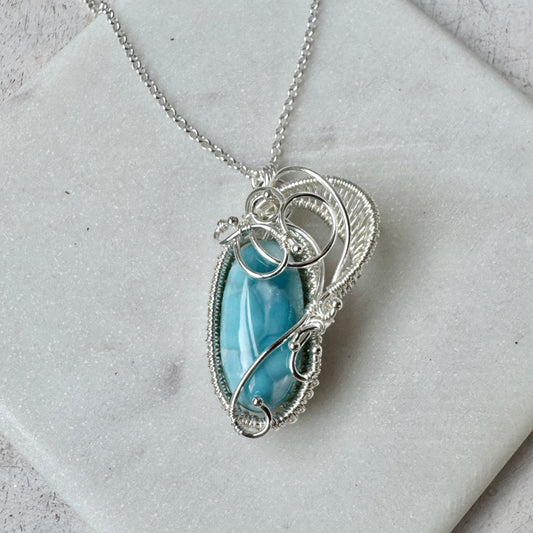 Larimar Woven Necklace