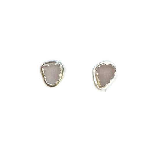 Lavender Sea Glass Post Earrings