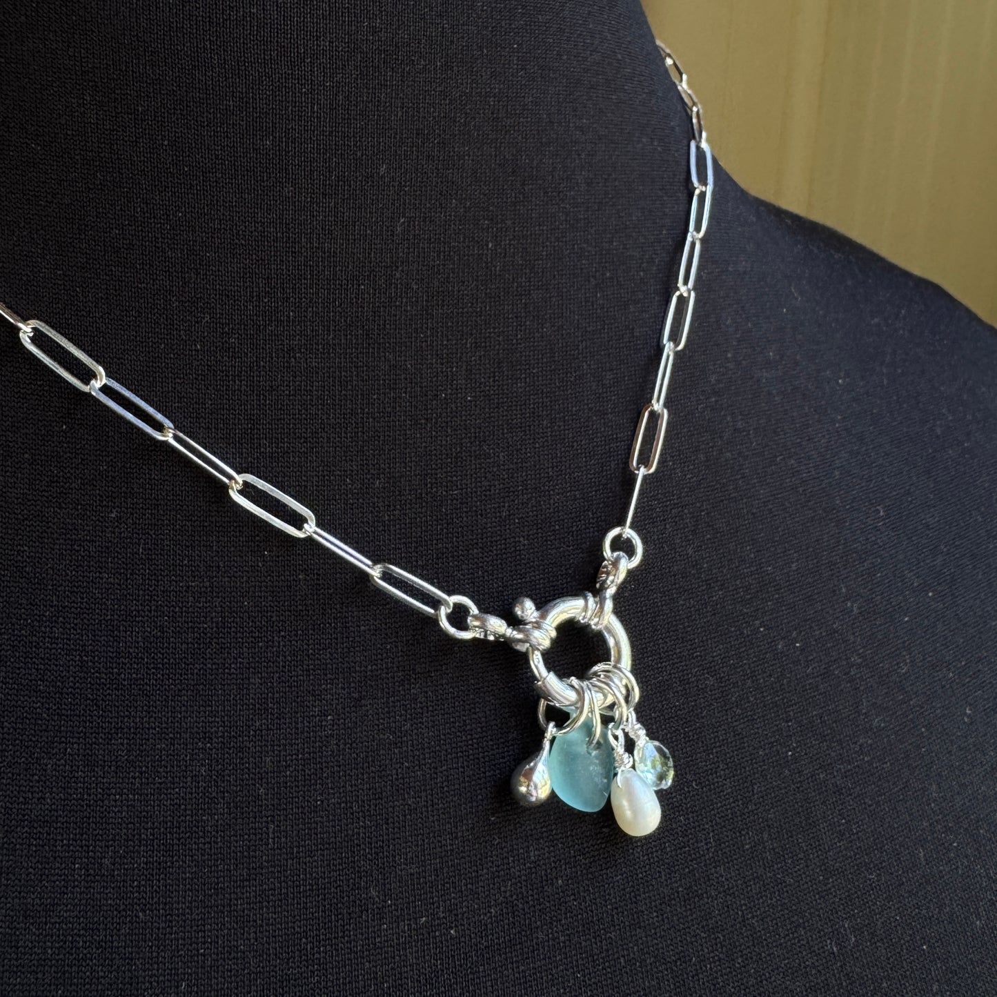 Mariners Sterling Silver Necklace with Paperclip Chain