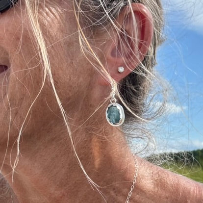 Ocean Kyanite Bezel Set Earrings