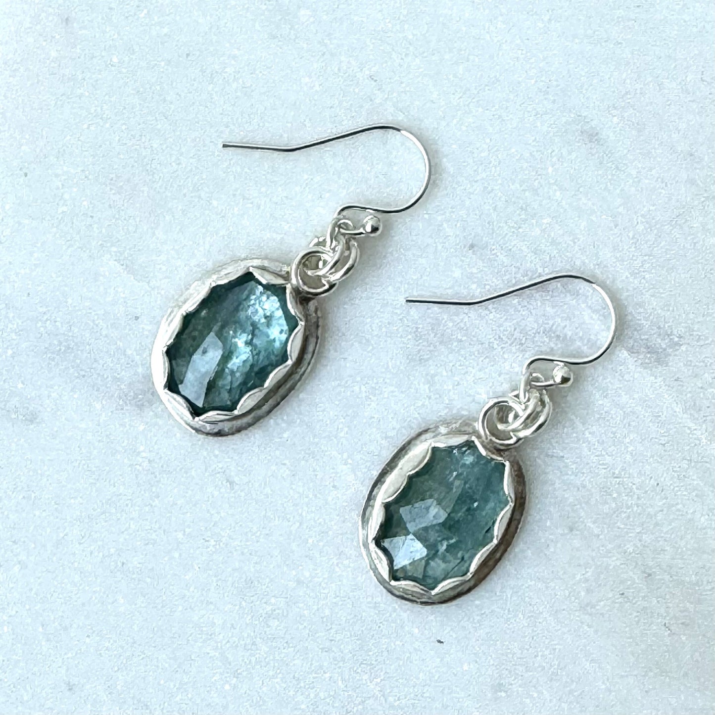 Ocean Kyanite Bezel Set Earrings