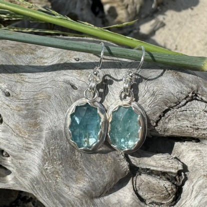 Ocean Kyanite Bezel Set Earrings