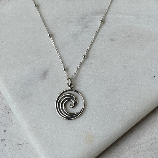 Silver Open Waves Necklace