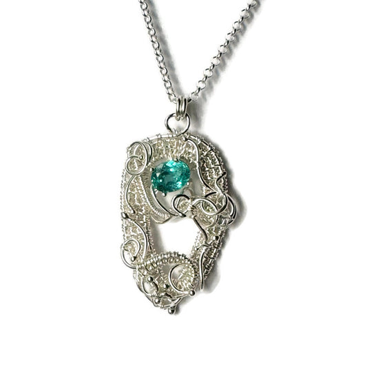 Pariba Apaite Woven Silver Necklace