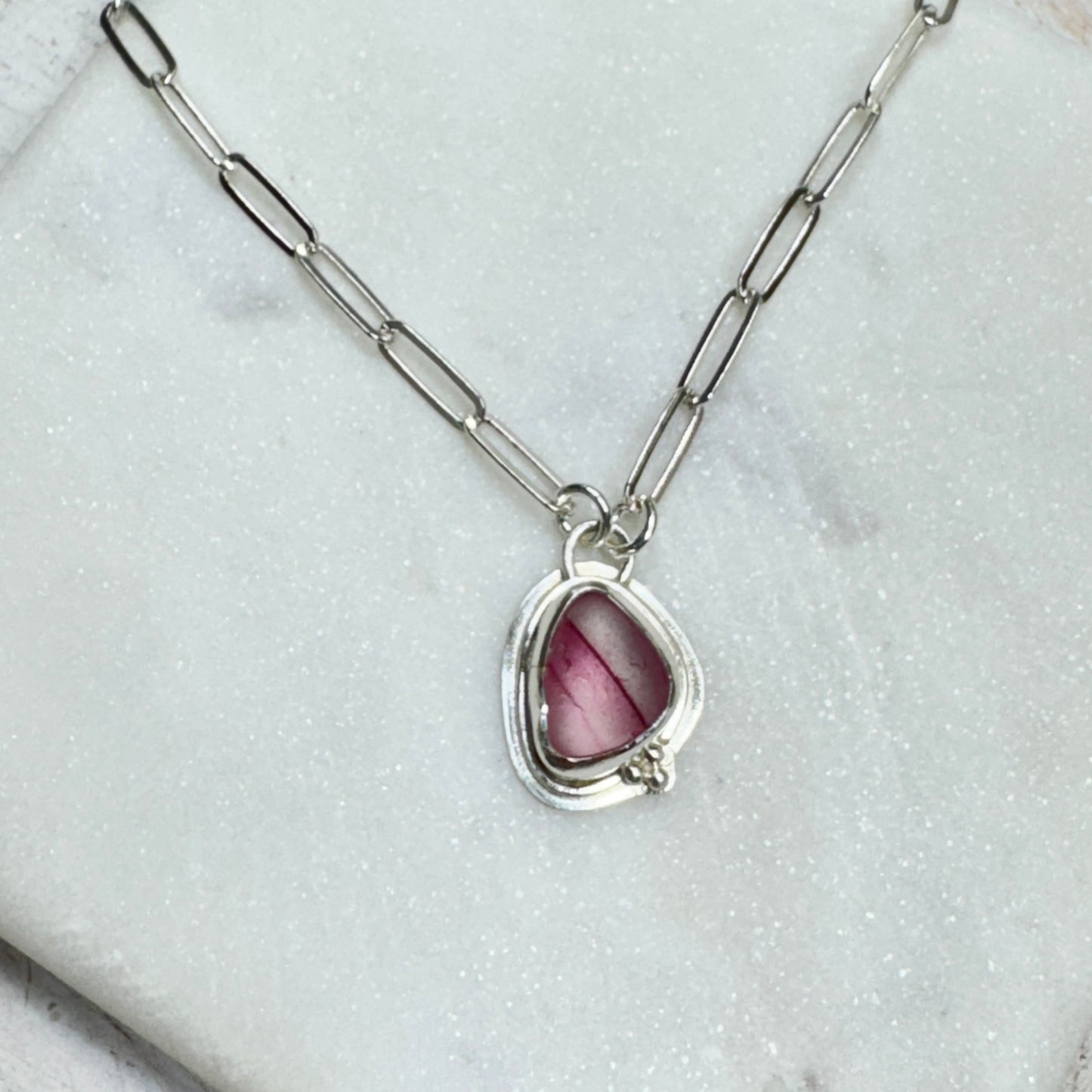 Pink Seaham Sea Glass Pendant