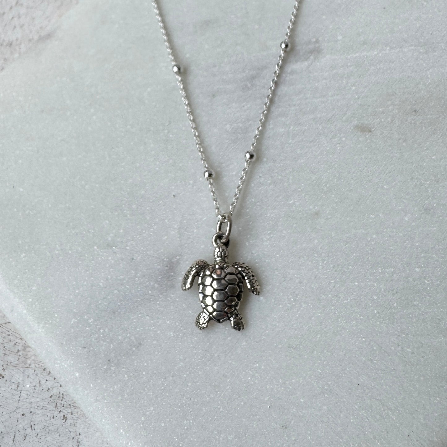 Silver Sea Turtle Necklace