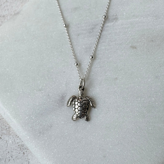 Silver Sea Turtle Necklace