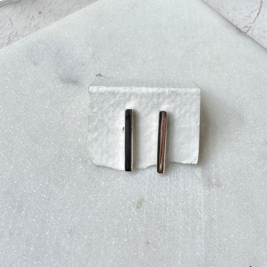 Silver Bar Post Earrings