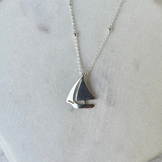 Silver Sailboat Necklace