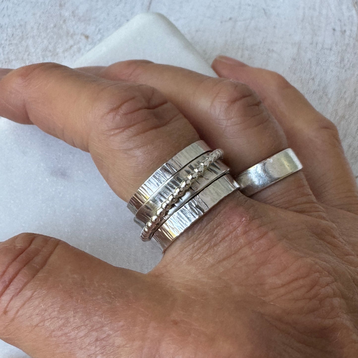 Silver Stacking Spinner Ring