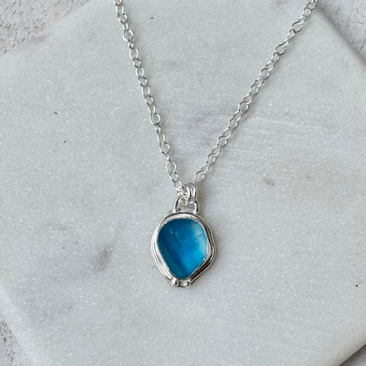 Teal Seaham Sea Glass Necklace