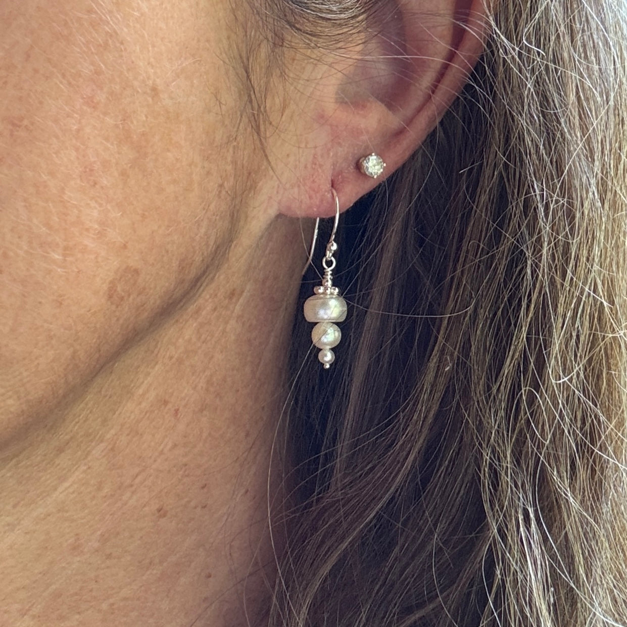 Triple Pearl Earring