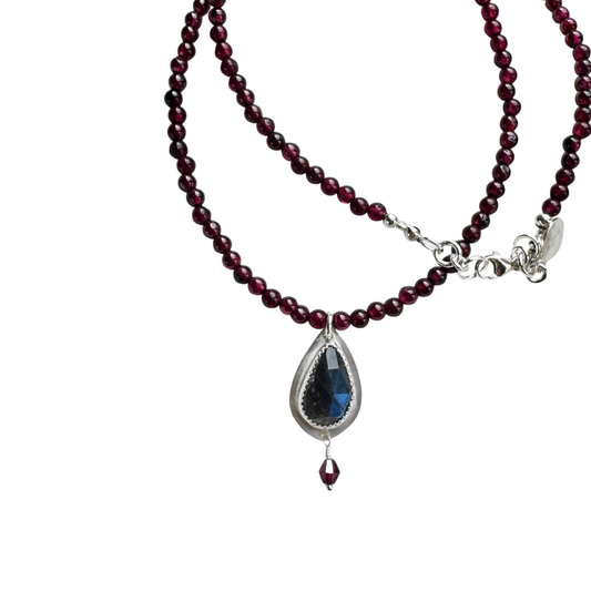Labradorite and Garnet Necklace