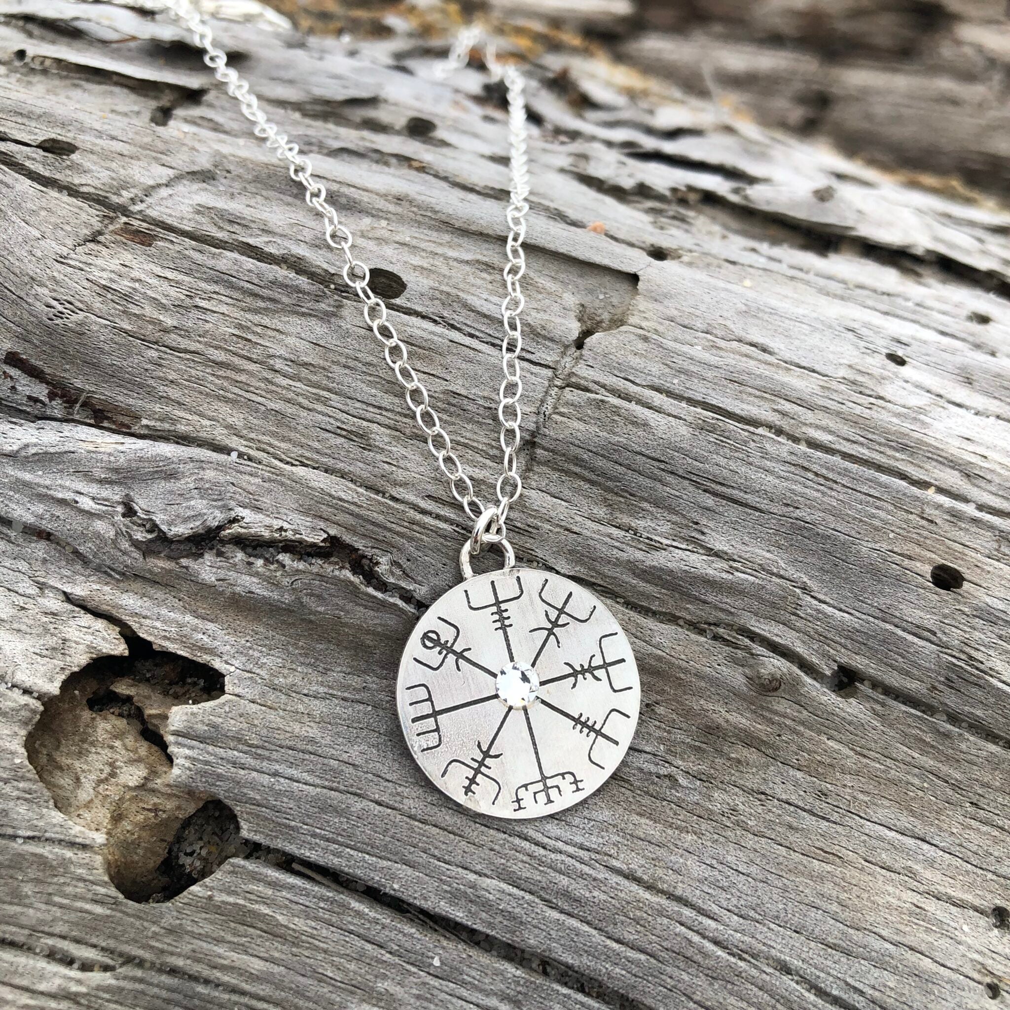 Sterling silver deals compass necklace