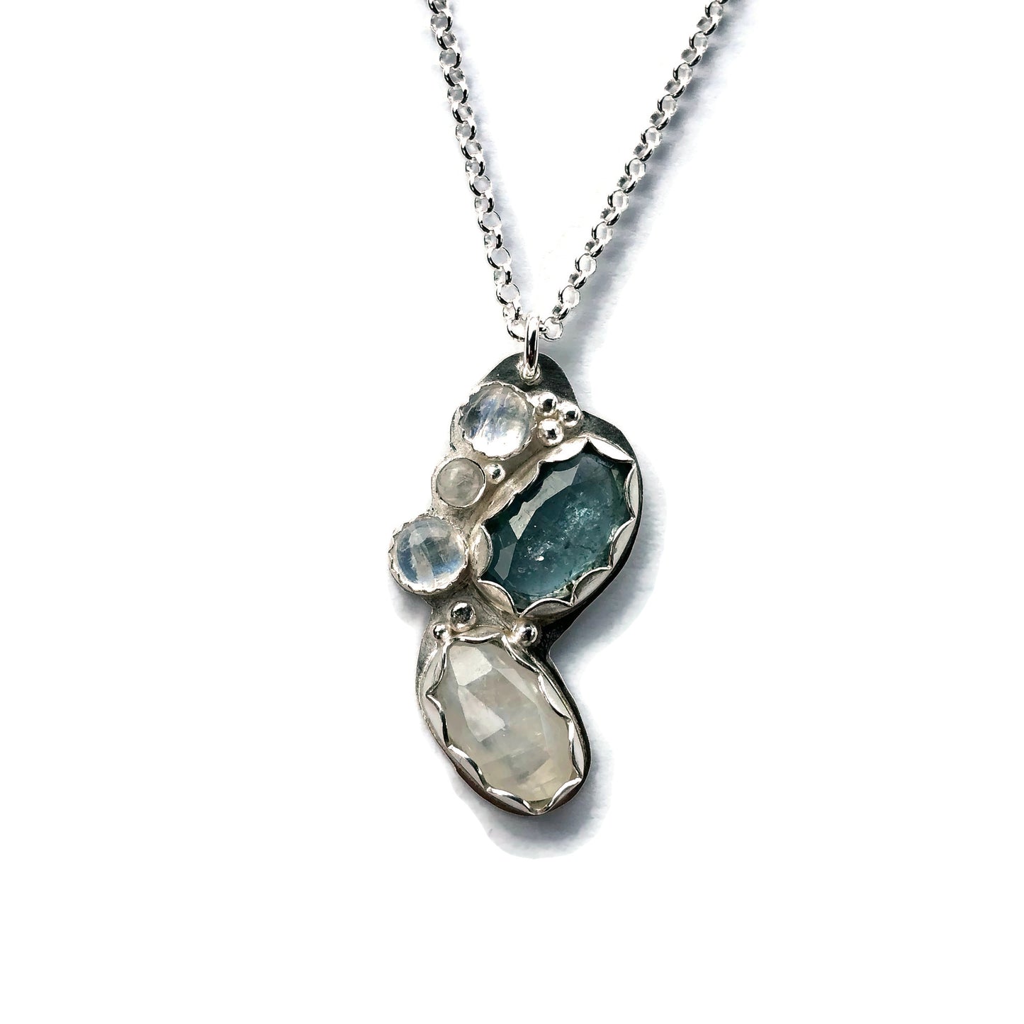Blue Kyanite & Moonstone Tidal Necklace