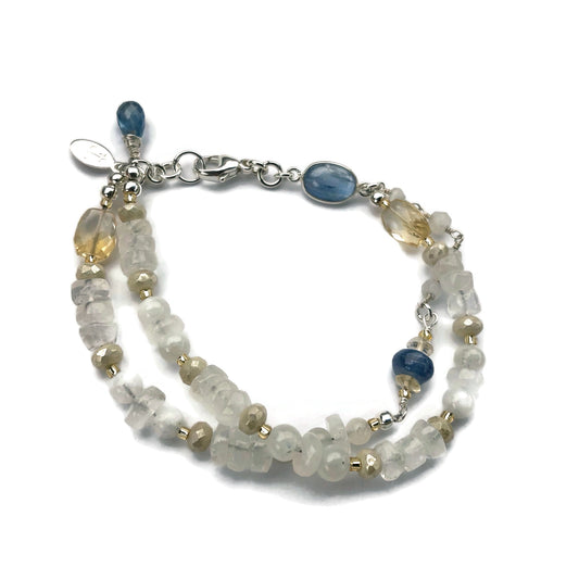 Kyanite & Moonstone 2-Strand Bracelet
