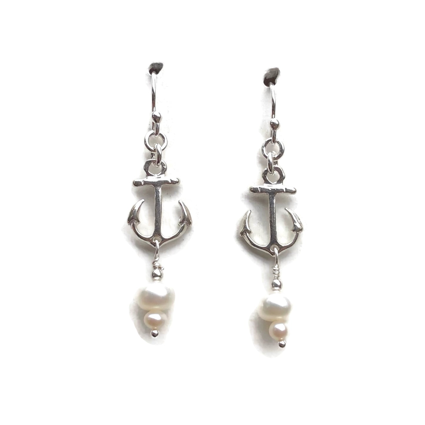 Pearl & Anchor Earrings