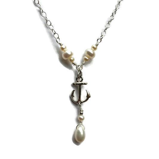 Pearl & Anchor Necklace