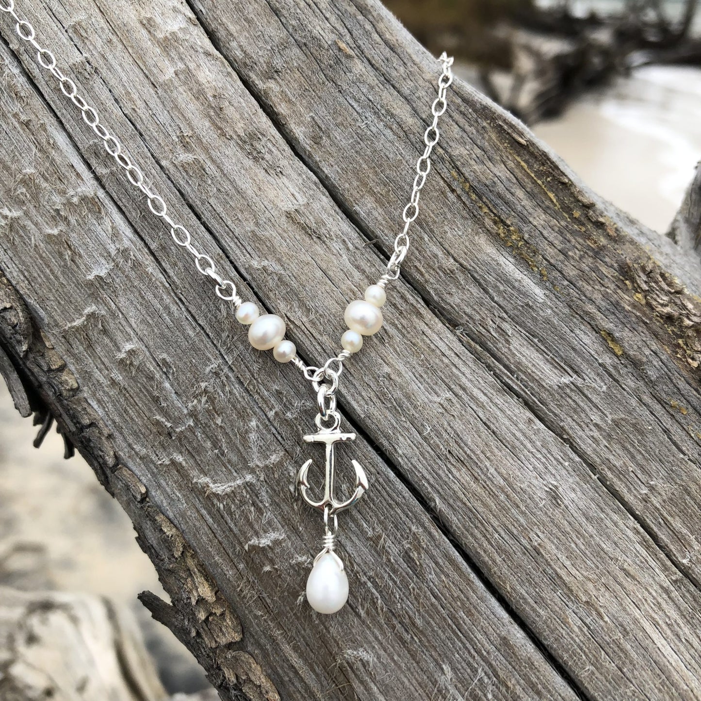 Pearl & Anchor Necklace